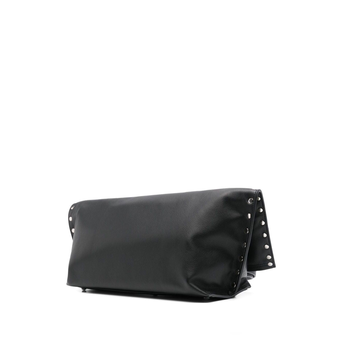 Front view with bag zipped and handles upright.