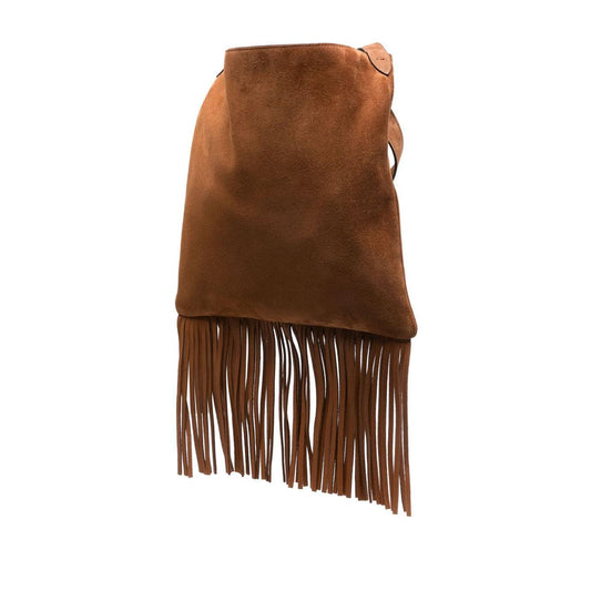 Valentino Garavani Nellcôte Suede Shoulder Bag With Fringes Shoulder