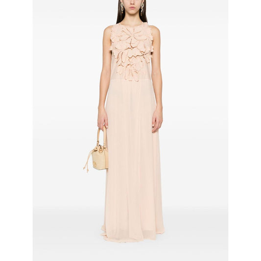 Forte Forte Long dress with floral appliques Dresses
