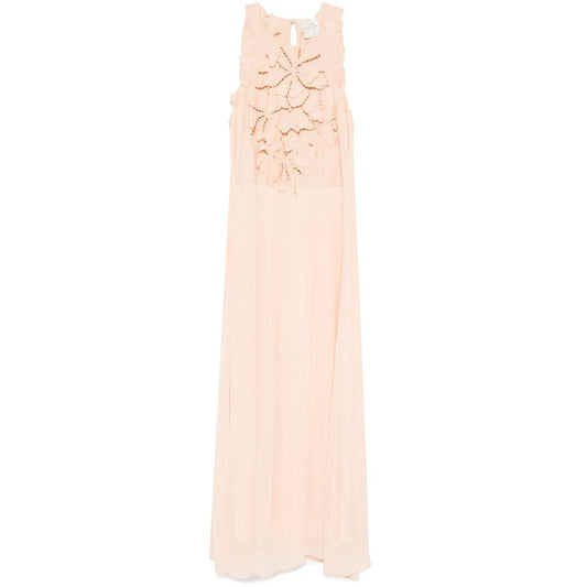 Forte Forte Long dress with floral appliques Dresses