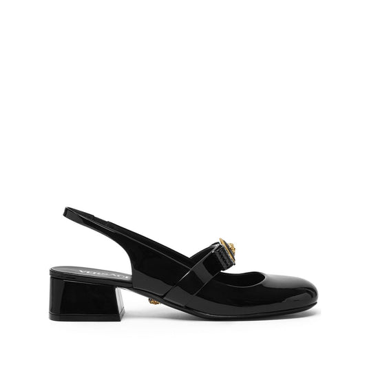 Versace Gianni Ribbon Patent Slingback Pumps 35 mm Medium Heel