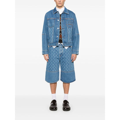 Marine Serre crescent moon-print denim jacket Jackets