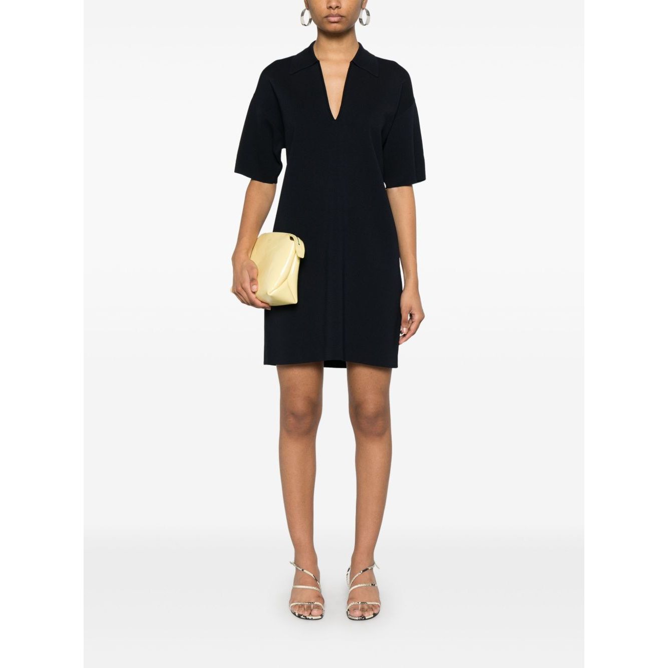 Parosh mini dress with collar detail and V-neckline