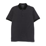 Emporio Armani jersey polo shirt with all-over jacquard lettering Topwear
