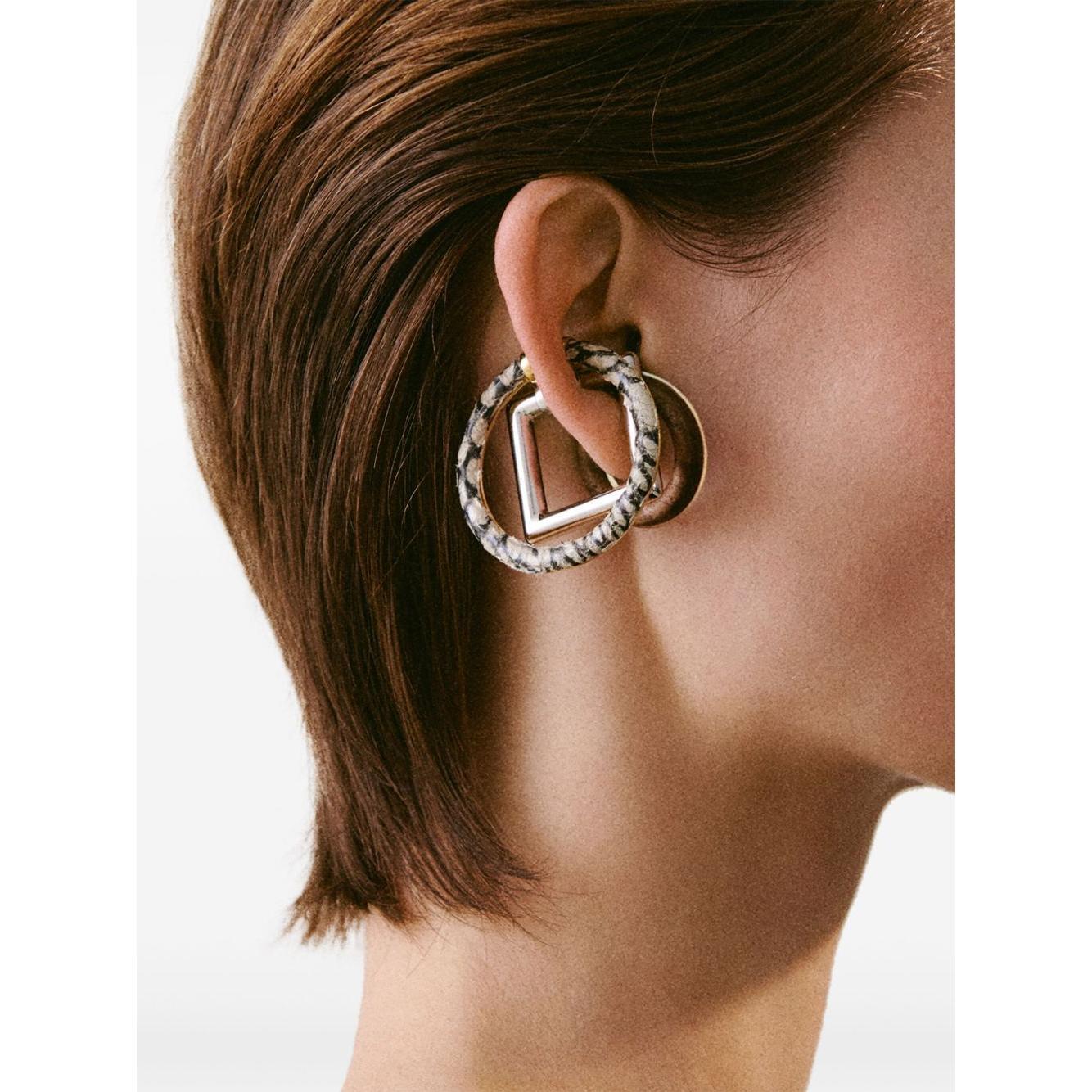 Jacquemus Trio of geometric ear-cuffs.