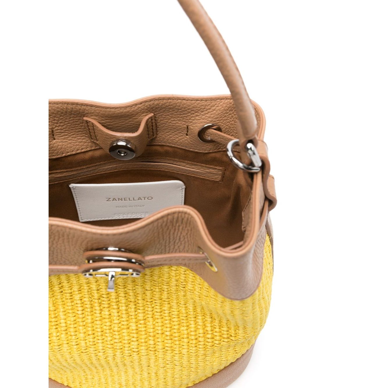 Front view with bag zipped and handles upright.