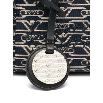Emporio Armani Small tote bag in all-over monogram jacquard canvas