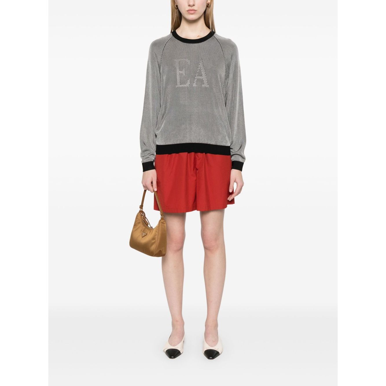 Emporio Armani Two-tone fisherman’s rib jumper with EA logo