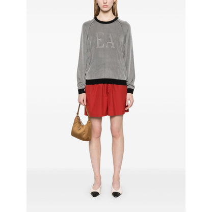 Emporio Armani Two-tone fisherman’s rib jumper with EA logo