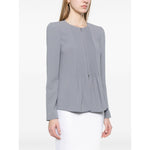Emporio Armani Jacket in fluid woven fabric with pleats Jackets