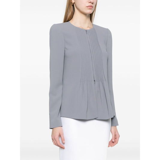 Emporio Armani Jacket in fluid woven fabric with pleats Jackets
