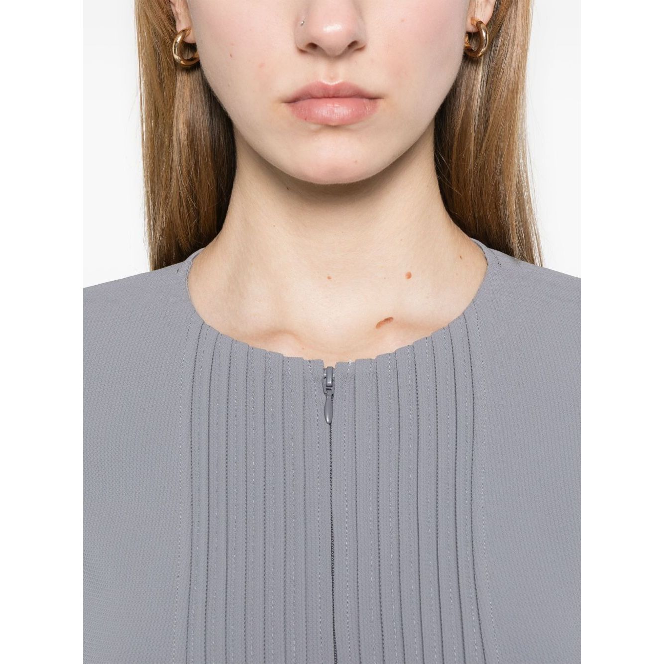 Emporio Armani Jacket in fluid woven fabric with pleats