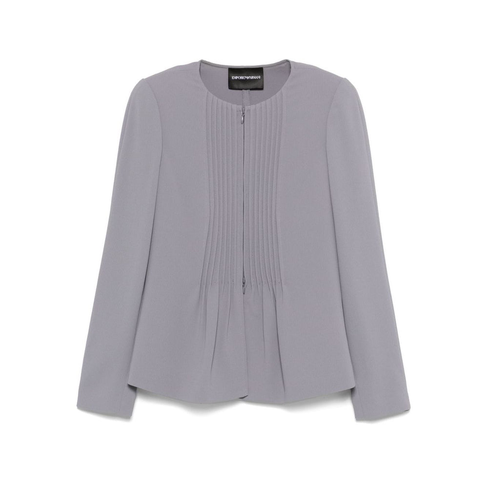 Emporio Armani Jacket in fluid woven fabric with pleats Jackets