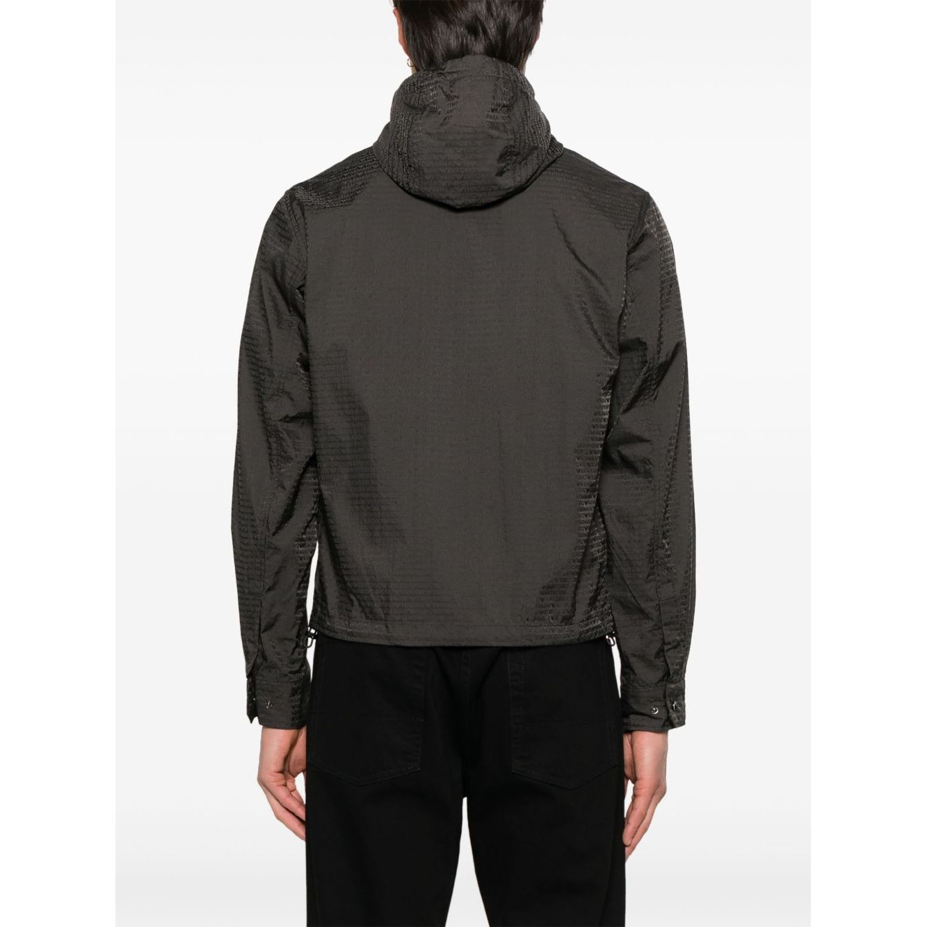 Emporio Armani Blouson with internal nylon bib jacquard all-over lettering Jackets