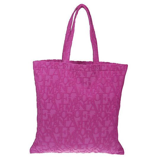 Emporio Armani Beachwear shopper in bold 3D ASV logo fabric Shopper