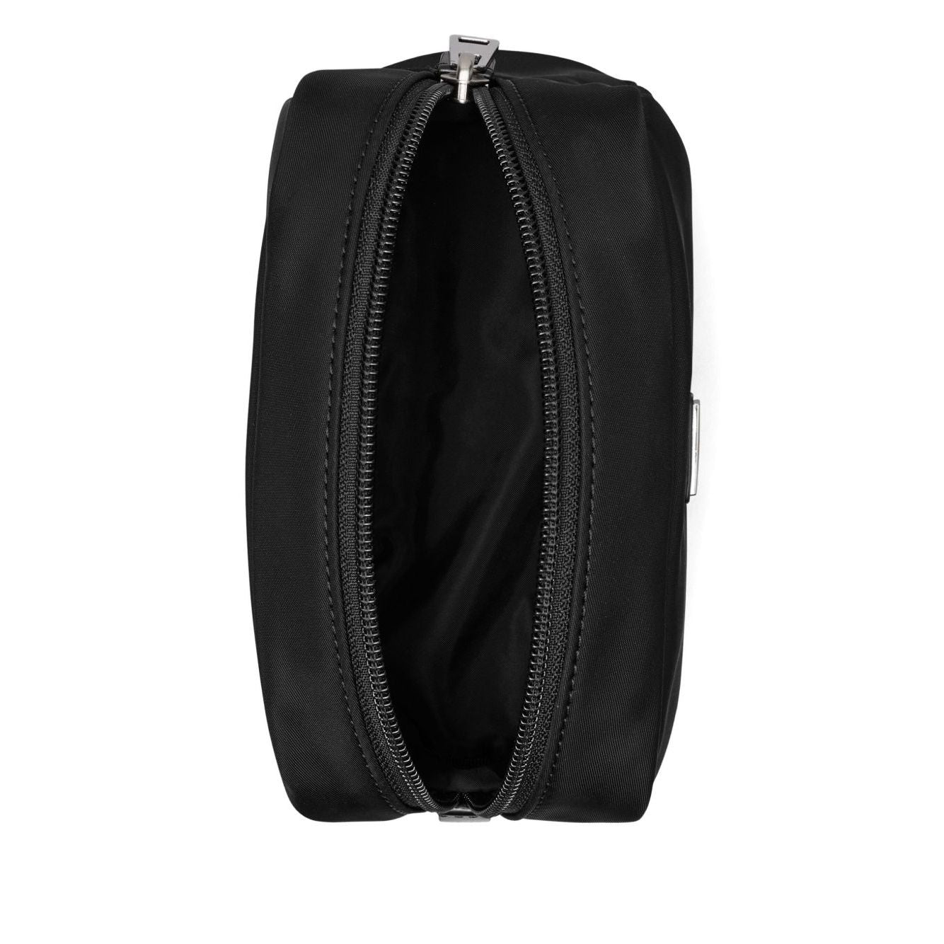 Front view with bag zipped and handles upright.