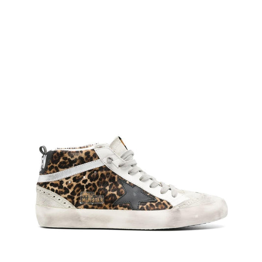 Golden Goose Mid Star Leo ponyskin shoe with star and comma Sneakers