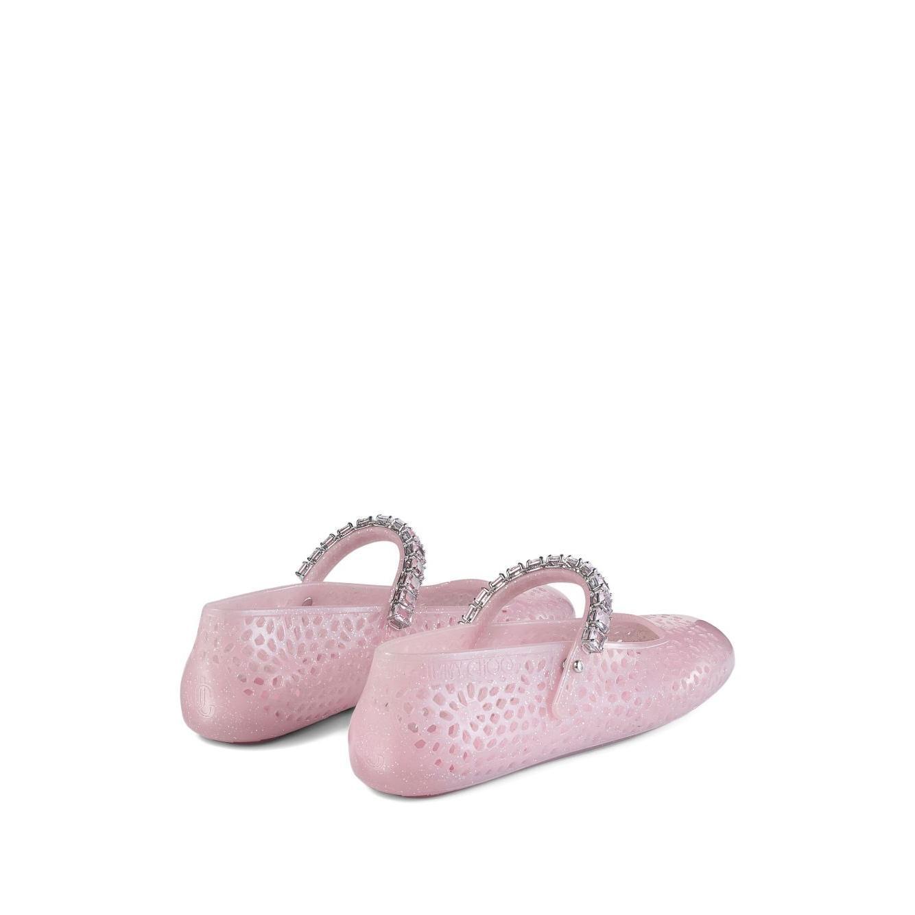 Jimmy Choo The Jelly Ballerina Flats with Crystal Embellishment Flat Shoes