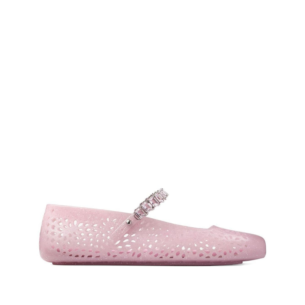 Jimmy Choo The Jelly Ballerina Flats with Crystal Embellishment Flat Shoes