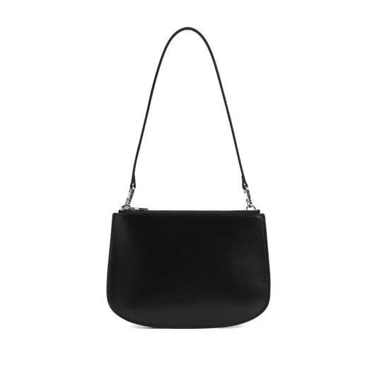 Diesel 1DR Twin shoulder bag in black leather with detachable strap and top zip fastening.