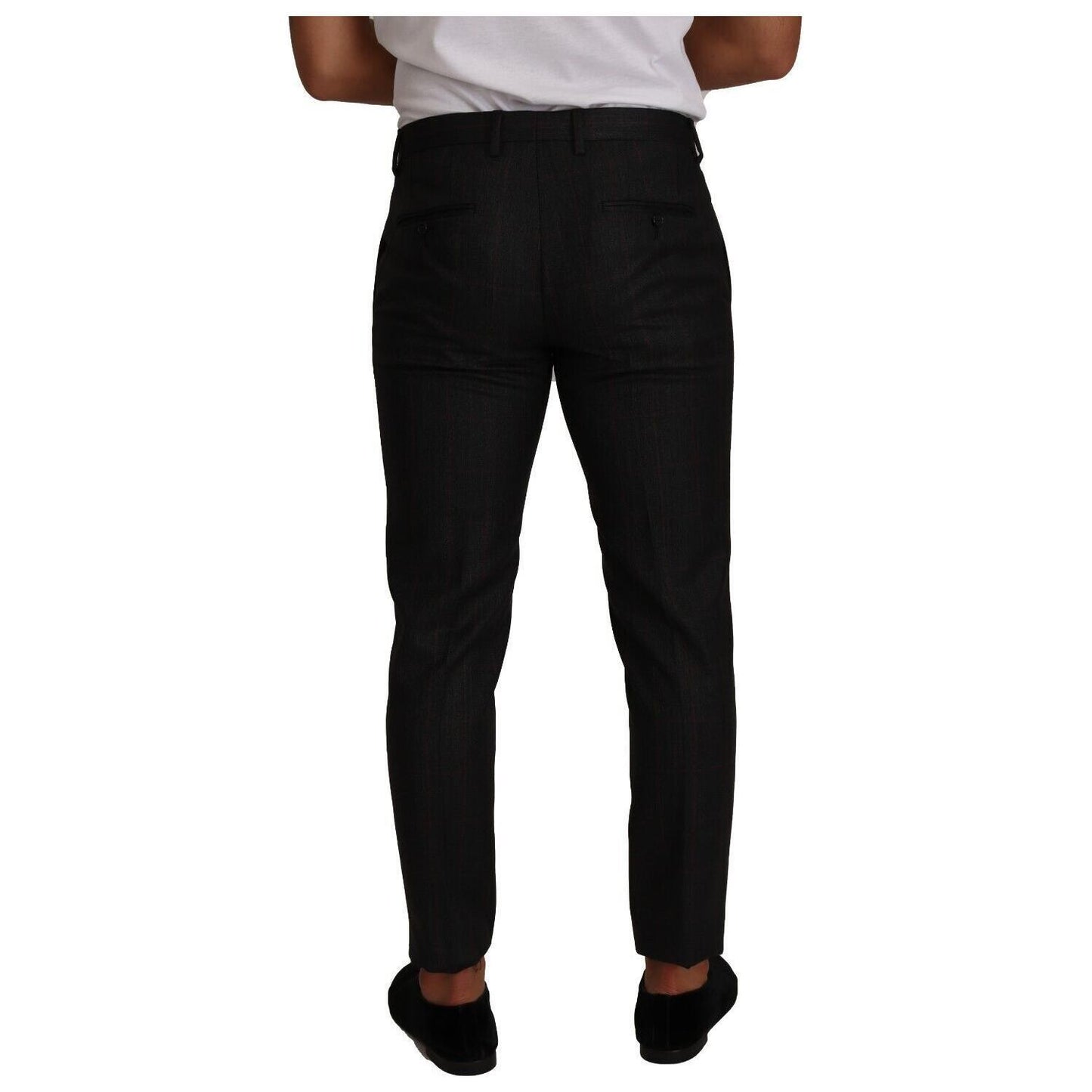 Dolce & Gabbana Gray Check Wool Formal Trouser Dress Pants