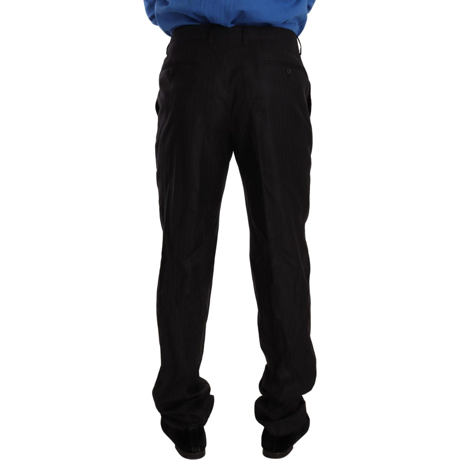 بنطلون رسمي أنيق مخطط من الصوف والحرير من دولتشي آند غابانا