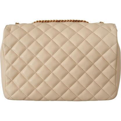 Versace Elegant White Nappa Leather Shoulder Bag