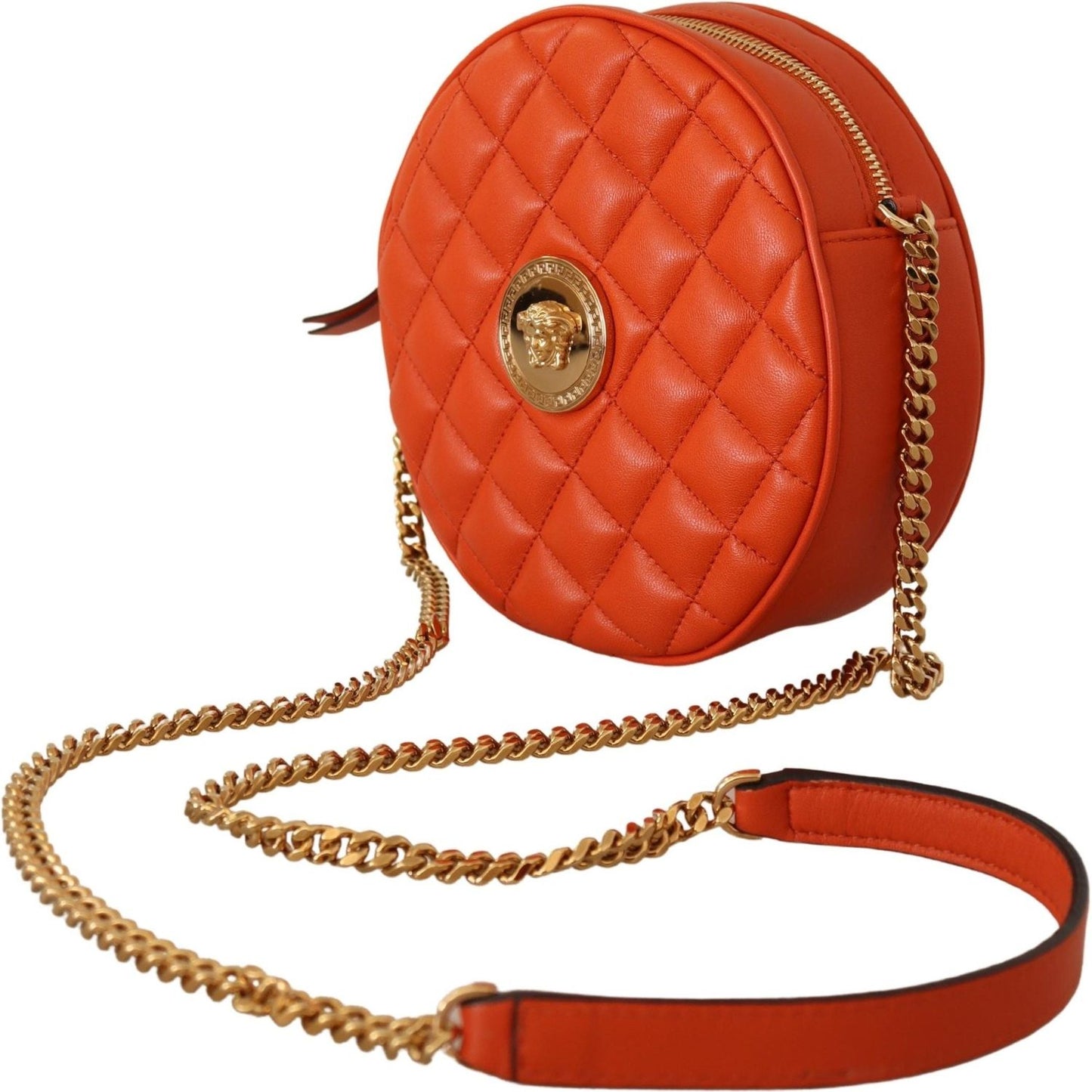 Versace Elegant Round Nappa Leather Crossbody Bag Crossbody Bag