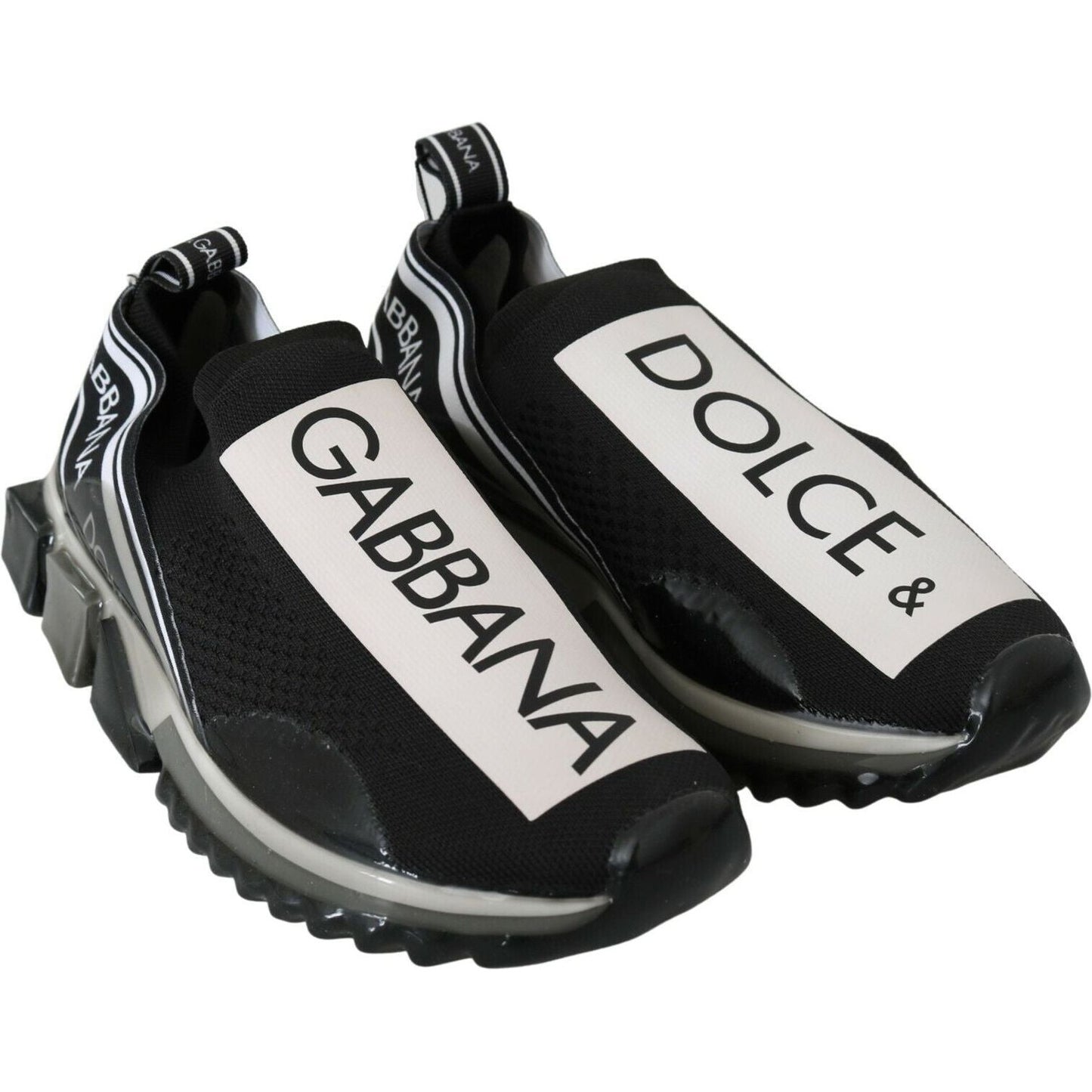 Dolce & Gabbana Black White SORRENTO Sport Stretch Sneakers