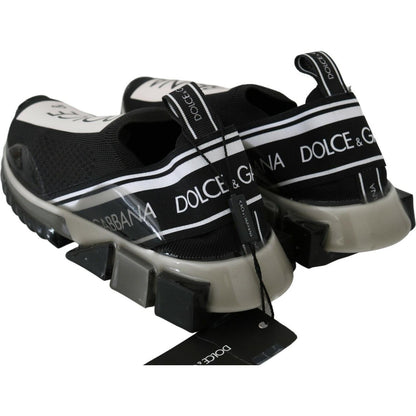 Dolce & Gabbana Black White SORRENTO Sport Stretch Sneakers