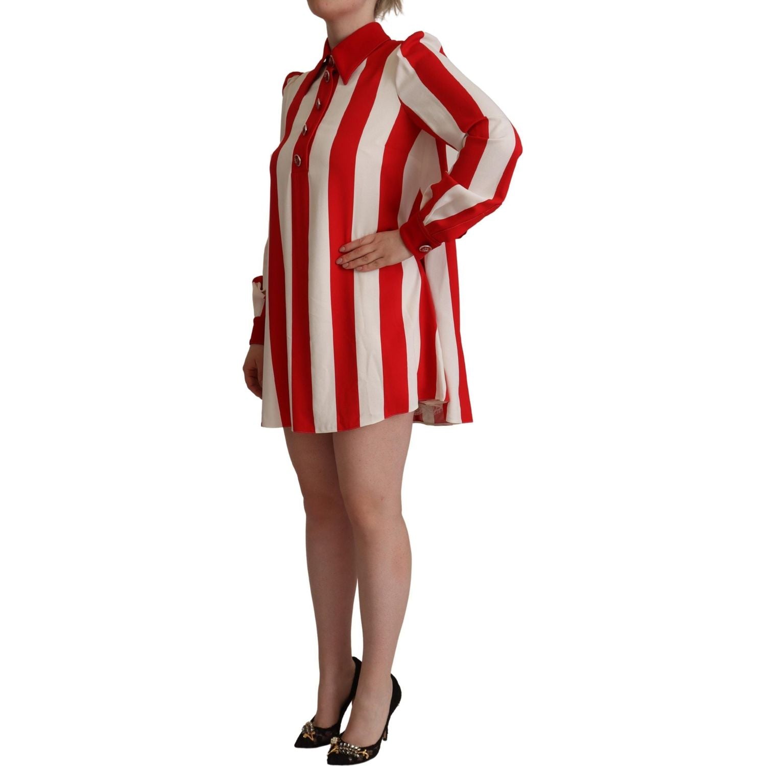 فستان قصير مخطط أنيق من دولتشي آند غابانا