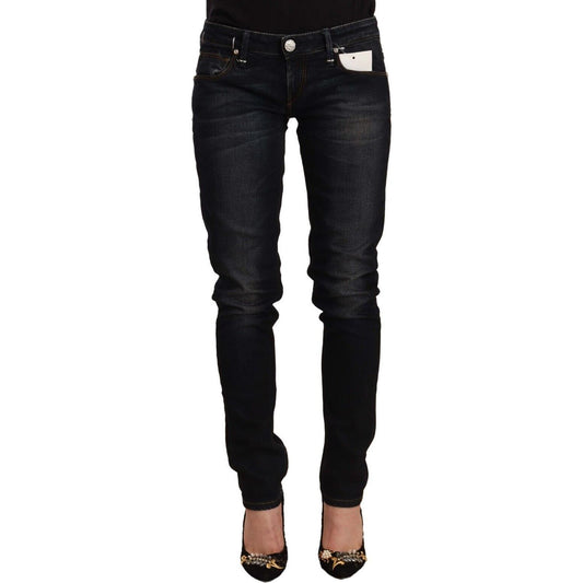 Acht Black Washed Cotton Low Waist Slim Fit Denim Jeans PAN71235 - 26
