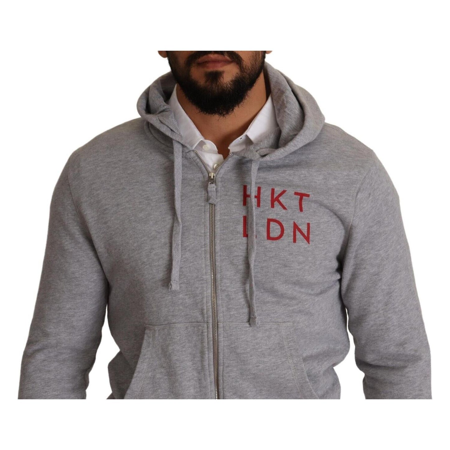 Hackett Gray Full Zip Hooded Cotton Sweatshirt Sweater KOS1978 - 46