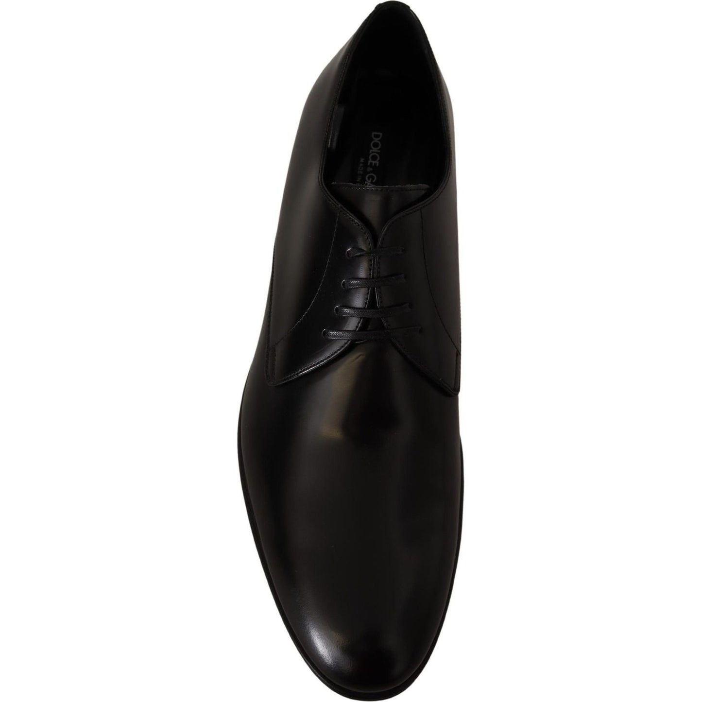 Dolce & Gabbana Black Leather Lace Up Formal Derby Shoes MV4520- 39.5