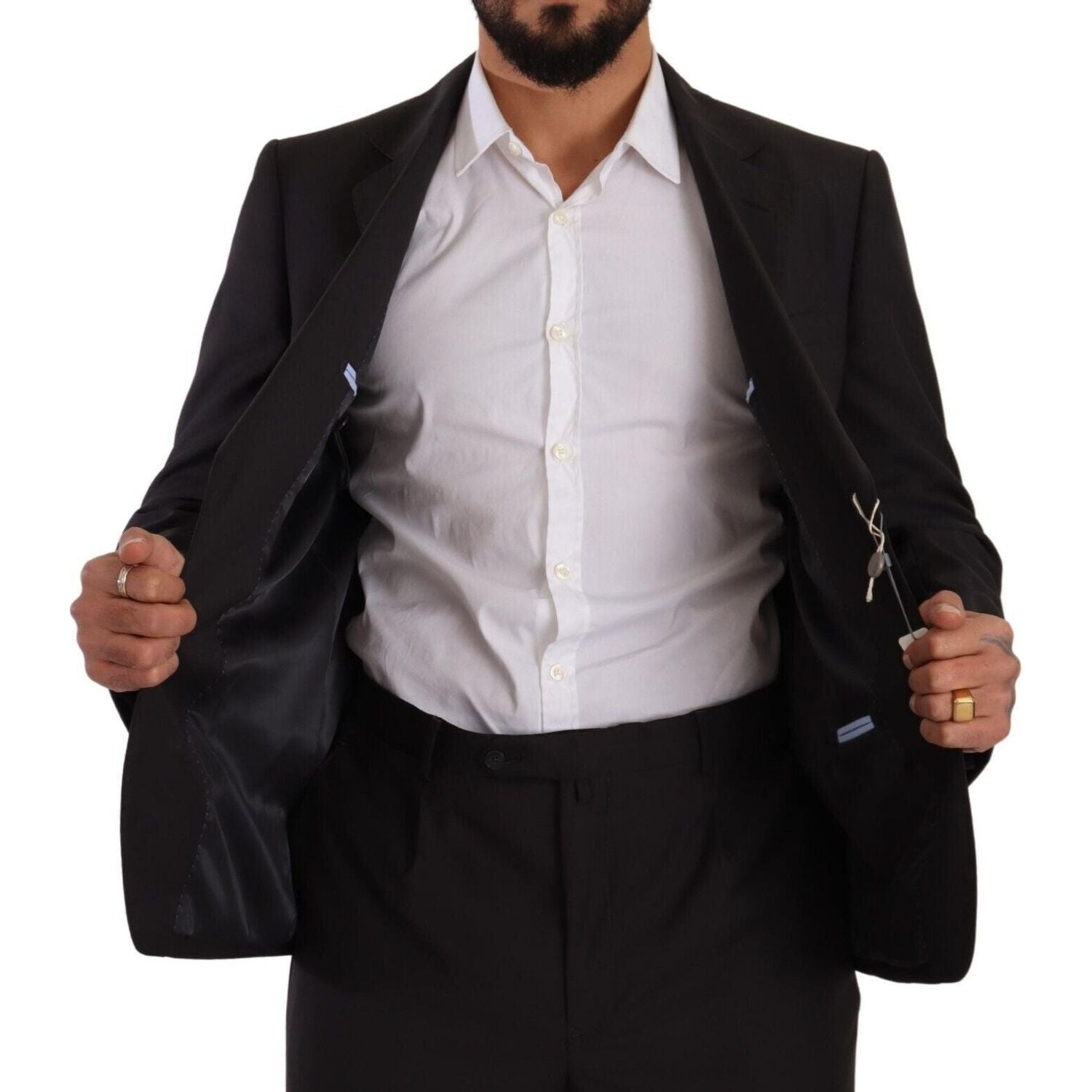 بدلة دومينيكو تاجلينتي الأنيقة المكونة من قطعتين باللون الرمادي الداكن