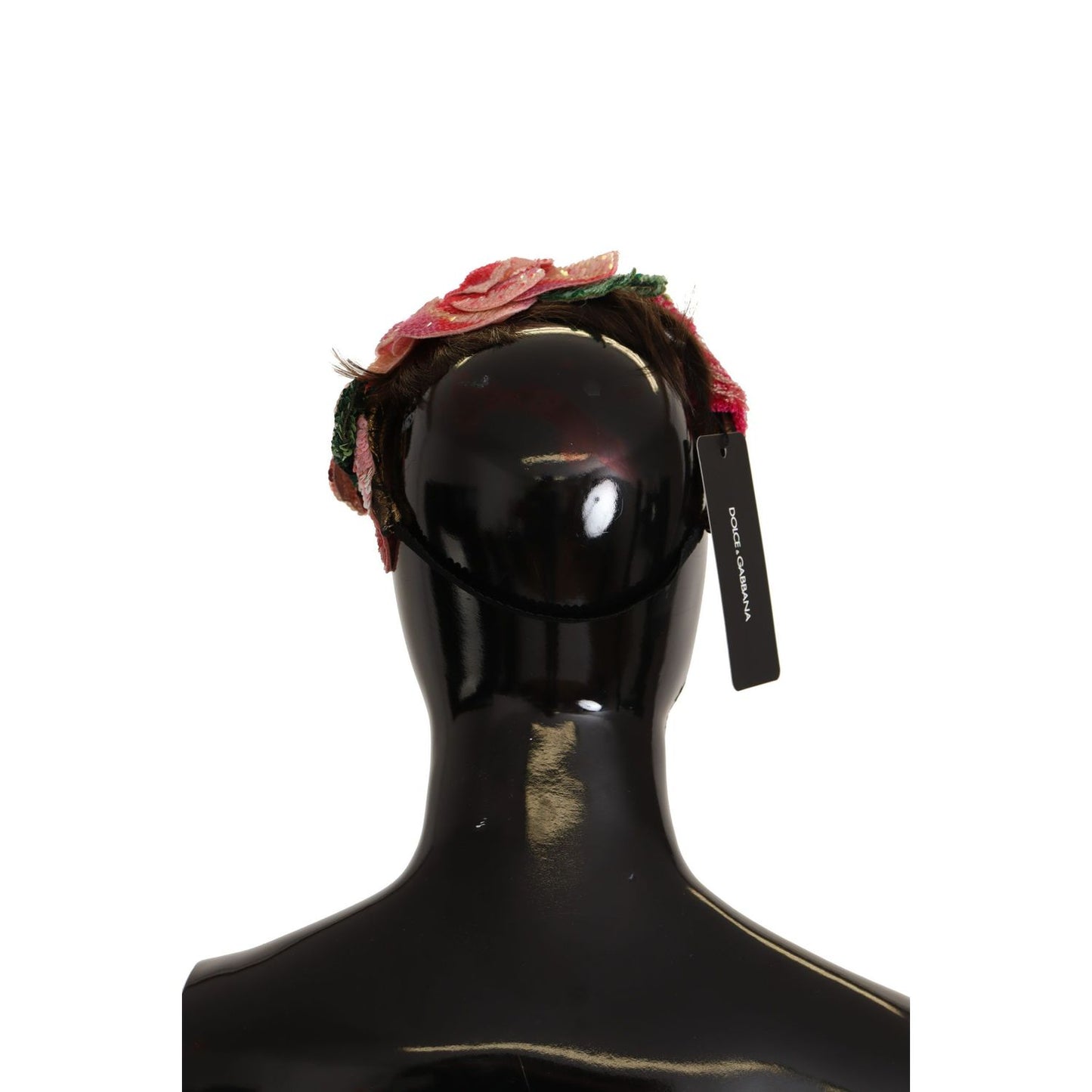 Dolce & Gabbana Multicolor Sequined Lurex Black Hair Headband