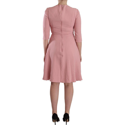 Dolce & Gabbana Pink 3/4 Sleeves Viscose Blend A-line Dress