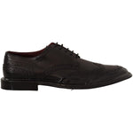 Dolce & Gabbana Black Leather Oxford Wingtip Formal Derby Shoes MV4688 - 43