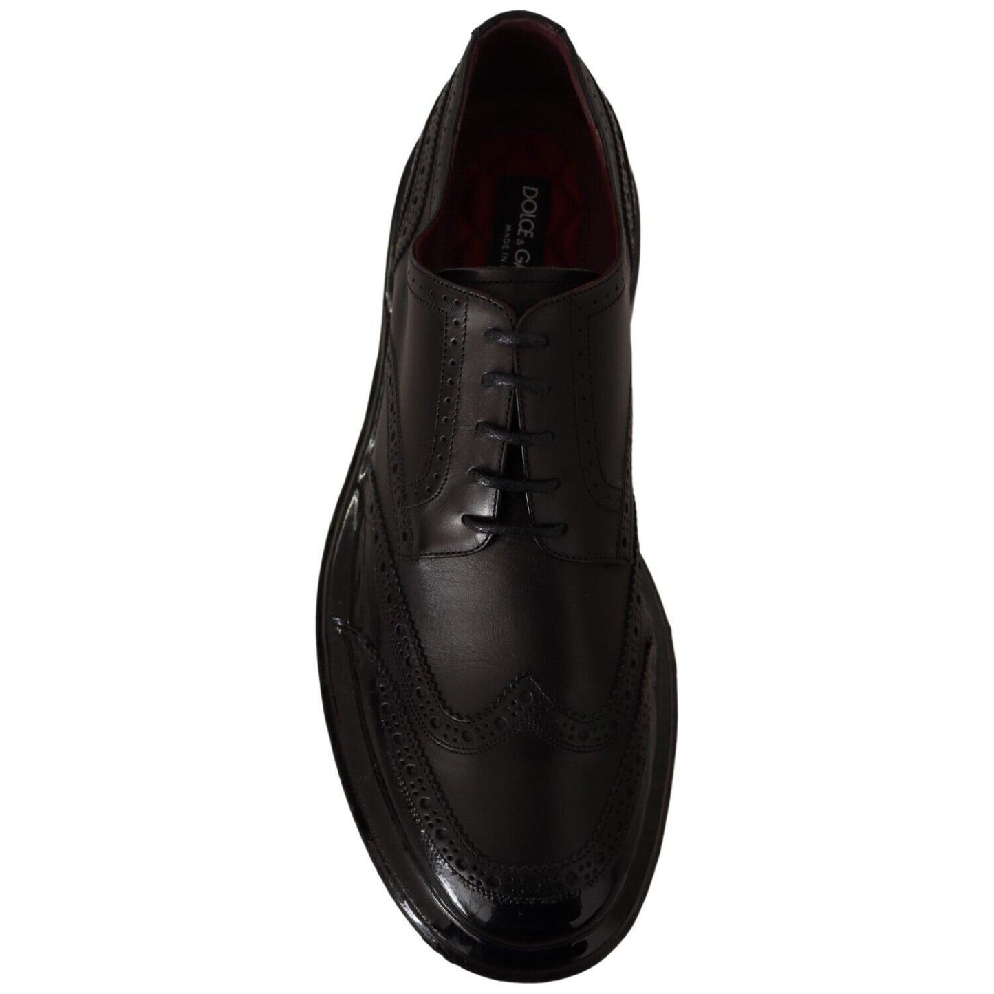Dolce & Gabbana Black Leather Oxford Wingtip Formal Derby Shoes MV4688 - 43