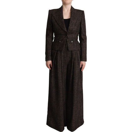 Dolce & Gabbana Dark Brown Wool Single Breasted 2 Pc Jacket Pants KOS1934 - 40