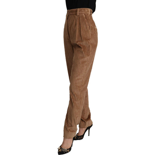 Dolce & Gabbana Brown Corduroy Cotton Trouser Tapered Pants PAN72806- 40