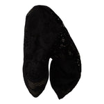 Dolce & Gabbana Black Stretch Socks Taormina Lace Boots Shoes