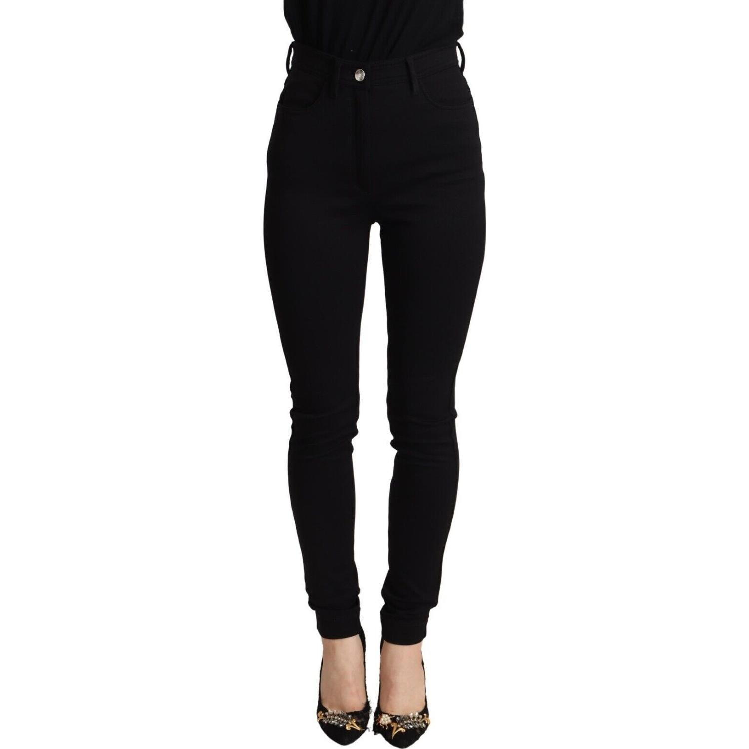 Dolce & Gabbana Black High Waist Skinny Slim Fit Pants