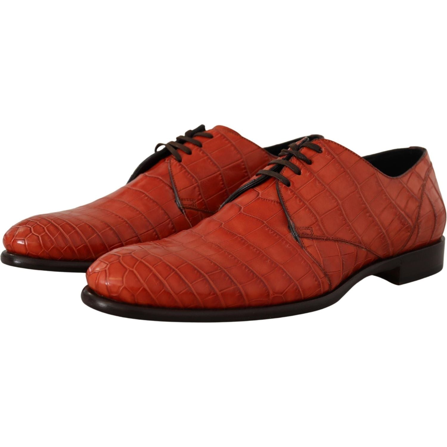 Dolce & Gabbana Orange Exotic Leather Dress Derby Shoes