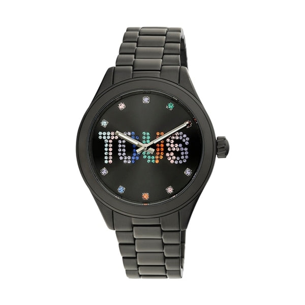 TOUS WATCHES Mod. 200351113, stylish black watch with colored hour markers.