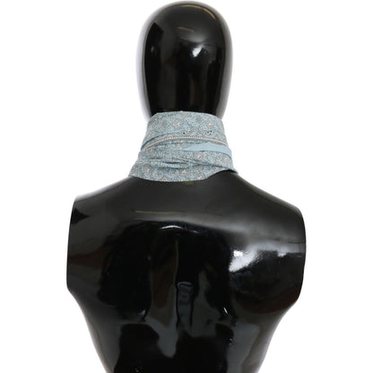 Ermanno Scervino Light Blue Bandana Wrap Shawl Foulard Scarf