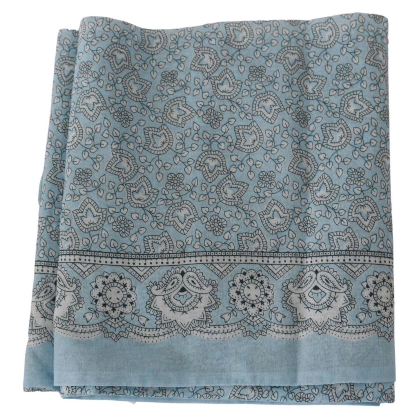 Ermanno Scervino Light Blue Bandana Wrap Shawl Foulard Scarf