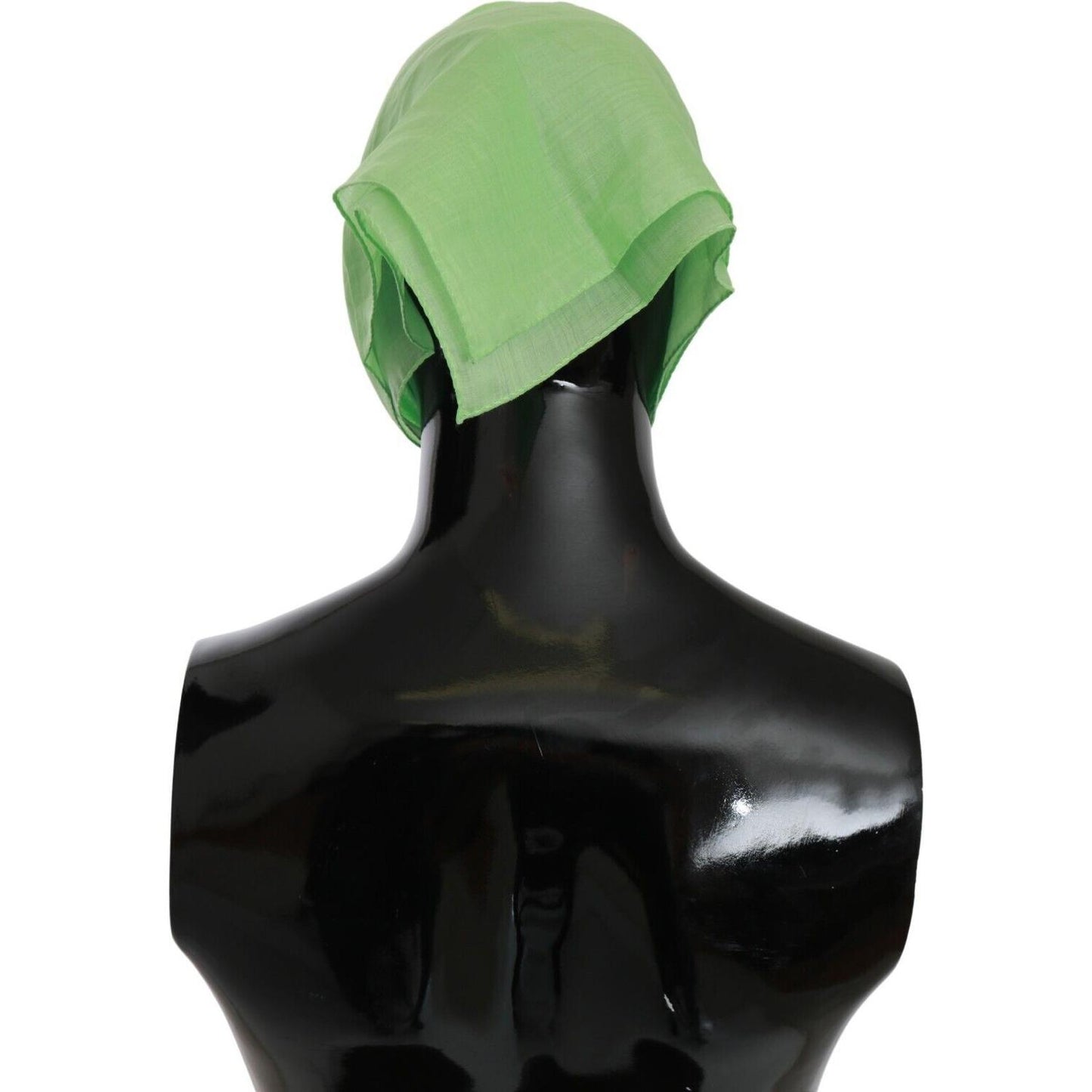 Versace Apple Green Linen Square Foulard Head Wrap Scarf