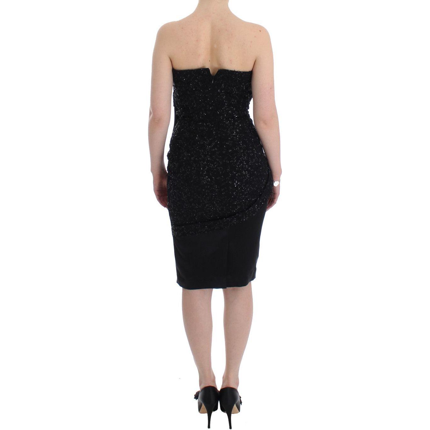 Masha Ma Black Strapless Embellished Pencil Dress SIG12640-2