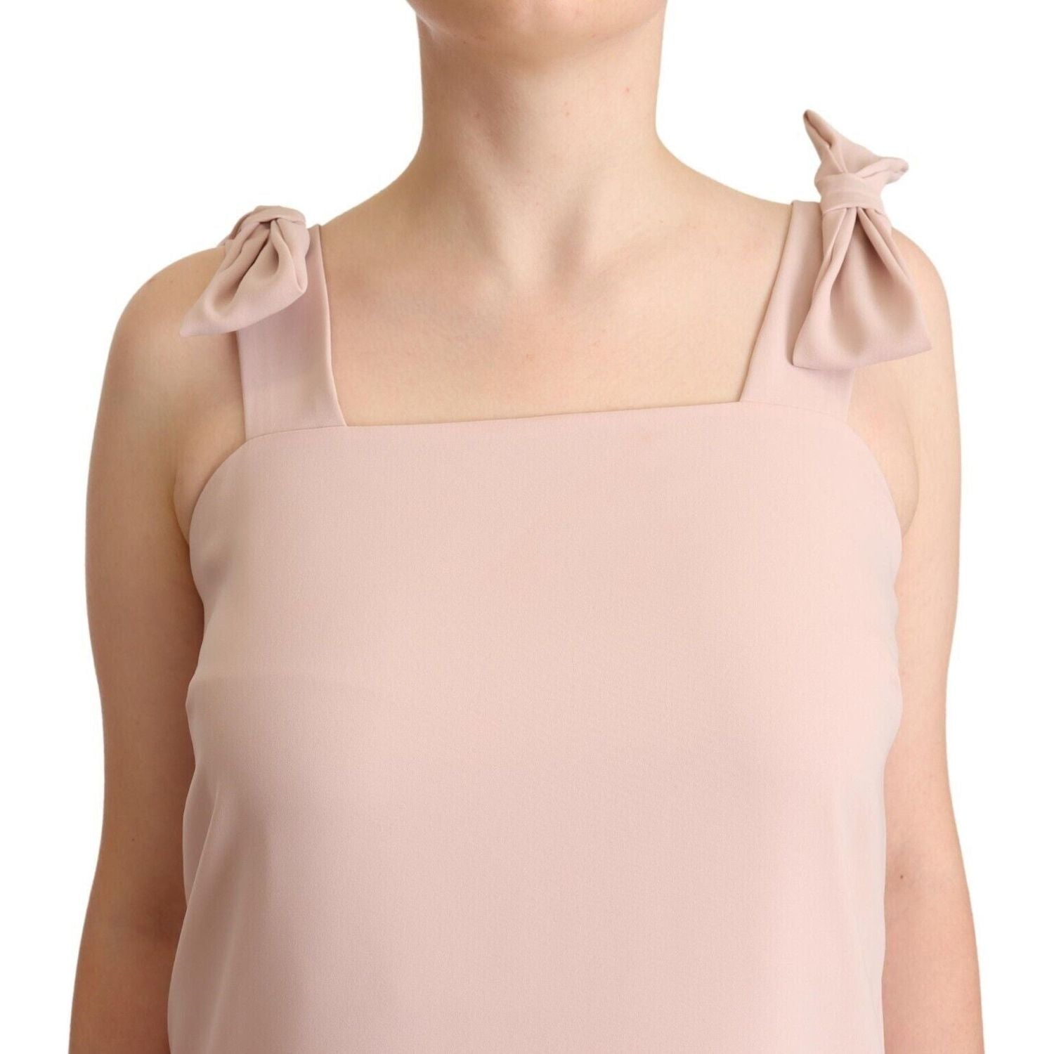 带羽毛饰边的时尚无袖中长连衣裙